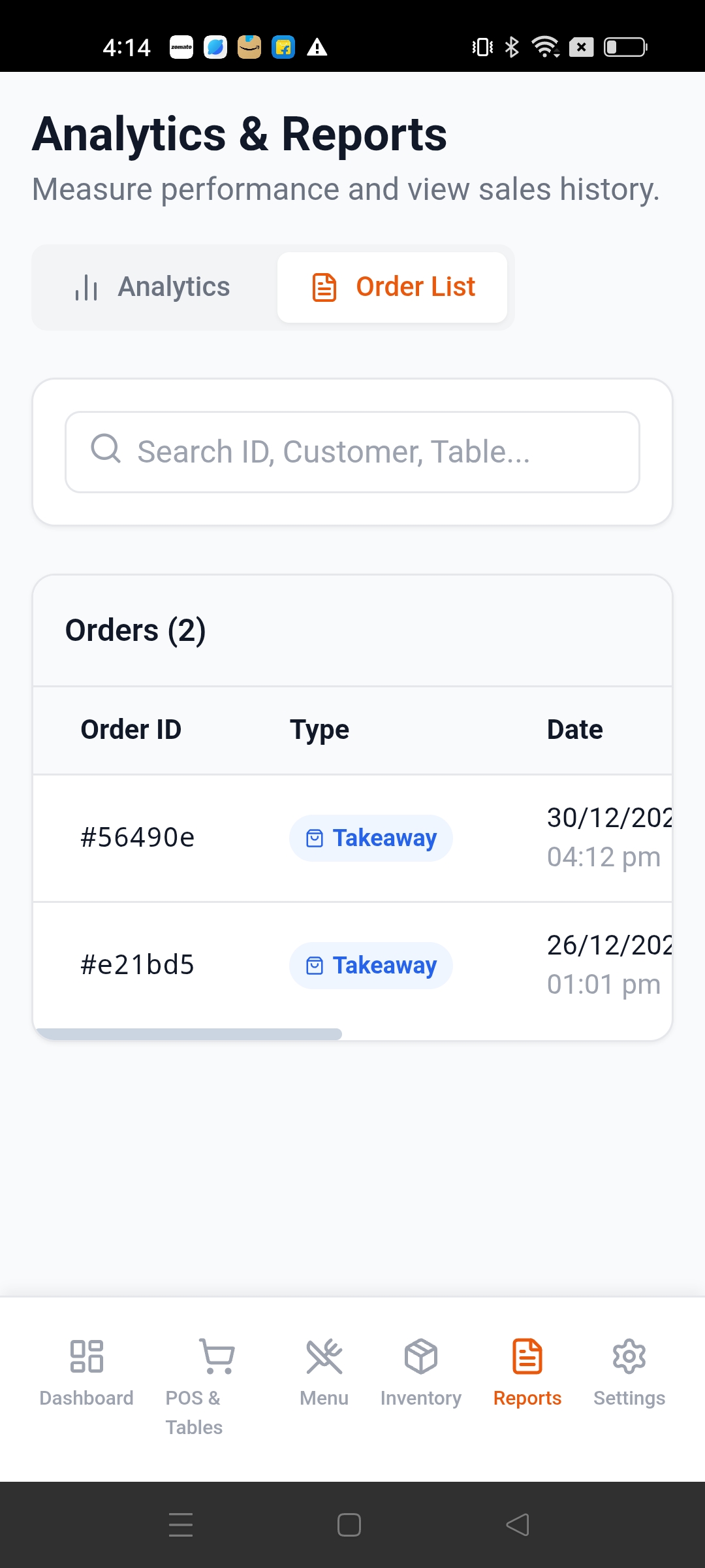 Restaurant Inventory Management Panel
