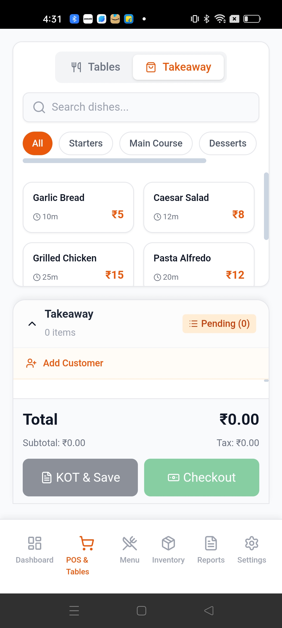 Restaurant POS Billing 