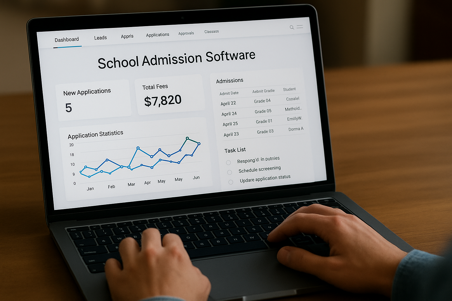 AI School Admission Software Dashboard